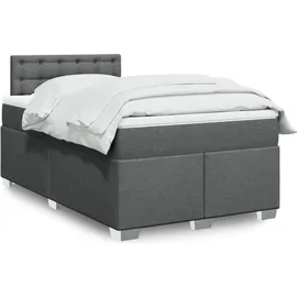 vidaXL Boxspringbett 120 x 200 cm Dunkelgrau