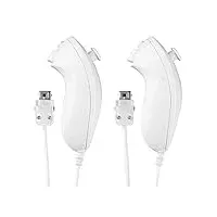 Aukuoy 2-Pack Nunchuk Controller für Wii, Remote Nunchuk Jostick Game Controller Kompatibel mit Nintendo Wii und Wii U Videospiel Gamepads
