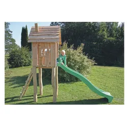 Holz Spielturm Oskar aus Robinie, Lärche - Kletterturm mit Leiter - unbehandelt, DIN geprüft, ohne Rutsche