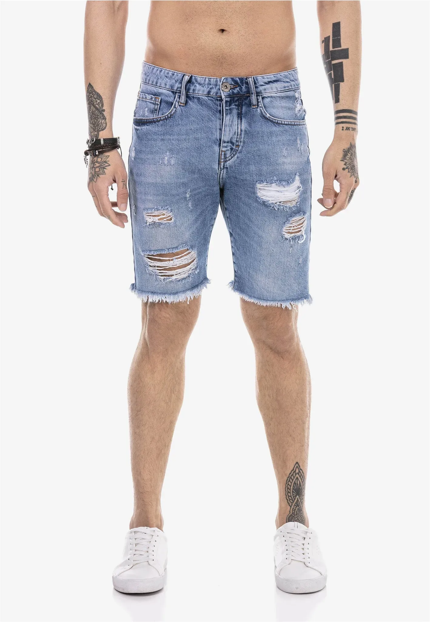 Shorts REDBRIDGE "Preston" Gr. 31, US-Größen, blau Herren Hosen Destroyed