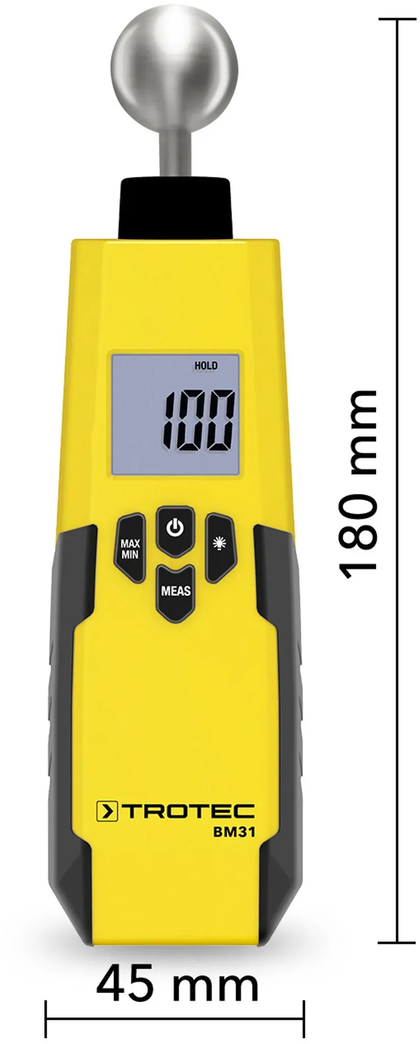 Trotec Détecteur d’humidité numérique pour matériaux, mesure non destructive, 5–40 mm - BM31