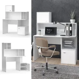 Vicco Schreibtisch Alwin Weiß, 115 x 55 cm mit 2 Türen,