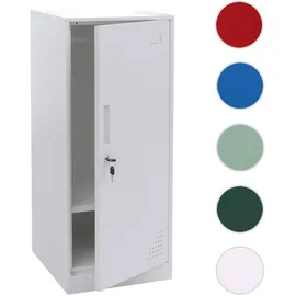 Mendler Spind HWC-P63, Schließfach Wertfachschrank Schließfachschrank Tür Kleiderstange, 90x38x45cm Stahl ~ weiß