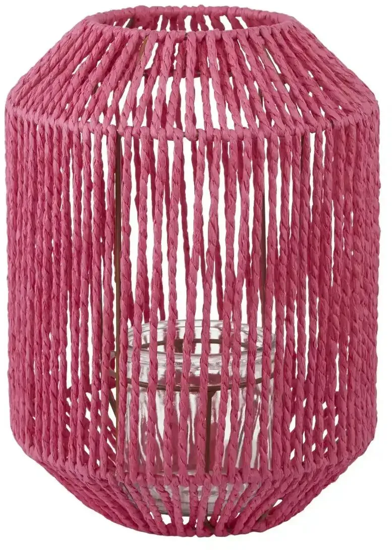 HOME STORY Laterne   ¦ rosa/pink ¦ Metall,Glas,Papier ¦ Maße (cm): H: 30  Ø: 22.0