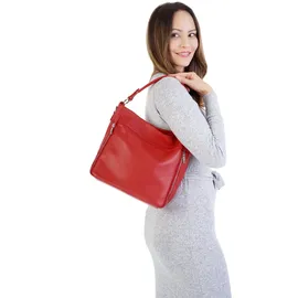 Cluty Henkeltasche Leder Red