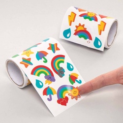 Regenbogen Aufkleberrollen  (pro Set 600) Bastelbedarf Verzierung & Dekorationen