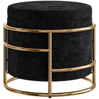 Homcom Sitzhocker mit Stauraum Kunststoff 42 x 39 x 42 cm Schwarz