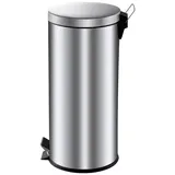 Proregal Runder Tretabfallsammler Mit Herausnehmbaren Kunststoff Inneneimer 30 Liter HxBxT 64 x 30 x 33 cm Edelstahl