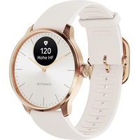 WiThings ScanWatch Light 37 mm sand, Sport Fluorelastomer-Armband weiß/rosegold