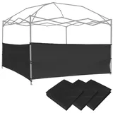 Drei halbe Wände, 3 Stück, halbe Seitenwand, Sonnenwand, Wand für Pop-Up-Baldachin, Pavillon, Zelt, Unterstand, 3 x 3 m, 3 x 4,5 m, 3 x 50,8 m, vertikale Beine, nur 3 halbe Wände, schwarz