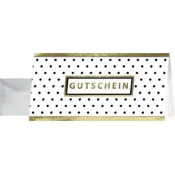 Sigel Gutschein-Karten inkl. transparenter Umschläge, Golden Glimmer, Glanzkarton