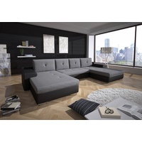 Fun Möbel Couchgarnitur FLORENZ U-Form, mit Schlaffunktion Schwarz /
