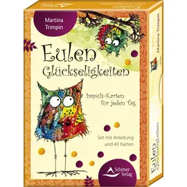 Schirner Verlag Eulen-Glückseligkeiten – Impuls-Karten für jeden Tag: Set mit Anleitung und 40 Karten