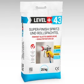 Level + Super Finish 25 kg Spritz- Rollspachtel Fertigspachtel Perfekt Glatt Q4