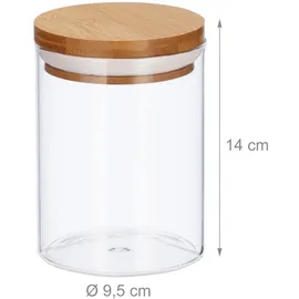 Relaxdays Vorratsdose Glas 600 ml 3 St.