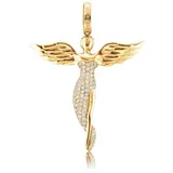 Engelsrufer Anhänger Engel mit synthetischer Zirkonia vergoldet Silber 925/000 groß ERP-ANGEL-MG
