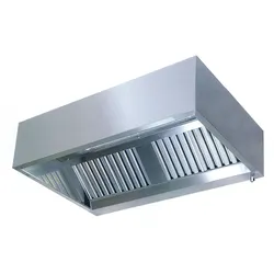 A&S Gastro Wandhaube Kastenform Edelstahl, mit Motor und Regler umlaufende Fettauffangrinne,  herausnehmbare Flammschutzfilter Typ-B, Beleuchtung mit Leuchtstoff