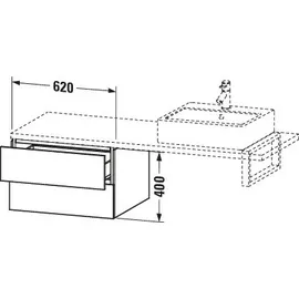 Duravit L-Cube Unterschrank für Konsole, 2 Schub.