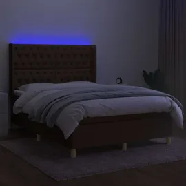 vidaXL Boxspringbett 140 x 200 cm Dunkelbraun