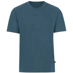 T-Shirt TRIGEMA "TRIGEMA T-Shirt in Piqué-Qualität", Herren, Gr. L, blau (jeans, melange), 100% Baumwolle, Basic, Halbarm, Shirts