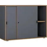 VCM my office Schiebetürenschrank Salia, 920735 anthrazit, honig-eiche 1 Fachboden 100,0 x 37,4 x 74,0 cm