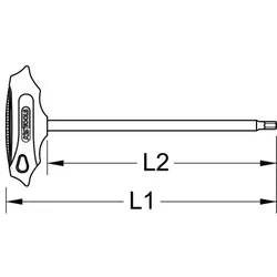 ERGOTORQUEplus® T-Griff RIBE Profil, extra lang, 5mm