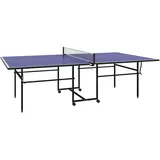 sportnow Tischtennistisch Klappbar mit Rollen Stahl Blau 274 x 152,5 x 75,5 cm