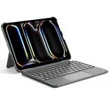 Inateck Hülle mit Tastatur, ACE Touch Ultraleichte Tastatur Nur für iPad Pro 11 2024 M4, Abnehmbar, mit Touchpad,Hoch-/Querformat Ständer, QWERTZ, KB04122