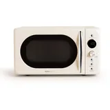 CREATE/MICROWAVE RETRO/Digitale Mikrowelle mit Grillfunktion Cremeweiß/Retro Style, 20L Fassungsvermögen, Ø245 mm Geschirr, 3 Programme, 9 vorinstallierte Menüs, mehrstufiges Kochen, LCD-Display