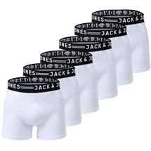 JACK & JONES Boxershort 6er Pack in Weiß XL
