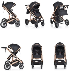 Moni Kombikinderwagen 2 in 1 Thira Babywanne, umbaubar, Sportsitz, Fußabdeckung schwarz