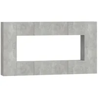 VidaXL 8-tlg. TV-Schrank-Set Betongrau Holzwerkstoff