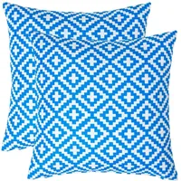 Homescapes Zoe 45 x 45 cm Blau-Weiße