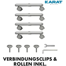 karat office Doppelseitige Trennwand 3-teilig Semi-Transparent
