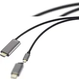 SpeaKa Professional USB-C/HDMI Adapterkabel USB-C Stecker HDMI-A Stecker 1 m Schwarz