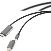 SpeaKa Professional USB-C/HDMI Adapterkabel USB-C Stecker HDMI-A Stecker 1 m Schwarz