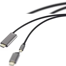 SpeaKa Professional USB-C/HDMI Adapterkabel USB-C Stecker HDMI-A Stecker 1 m Schwarz