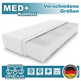 Matratze MED+ Komfort 7 Zonen 180 x 200 x 16 cm aus hochwertigem Kaltschaum | Rollmatratze mit waschbarem Bezug und Memory Marken I H3