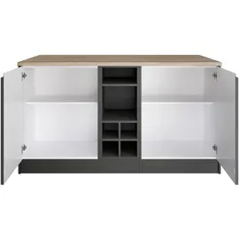 kochstation Kücheninsel KS-Virginia 153 x 100 x 85 cm Schwarz