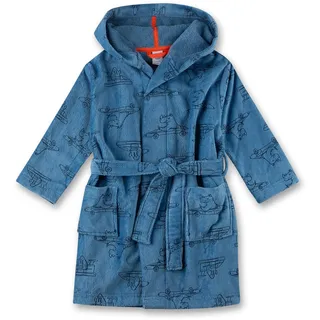 Sanetta Jungen-Bademantel Blau | Hochwertiger und kuscheliger Bademantel aus Frottee für Jungen. Nashorn-Bademantel mit Kapuze & Gürtel | Bademantel für Jungen - 104