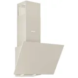 Wiggo Dunstabzugshaube 50cm kopffrei I Abluft Umluft Dunstabzug 300m3/h - LED Touch-Display 3 Stufen I Schräghaube inkl. Fettfilter & 2x Kohlefilter I Abzugshaube mit Glasfront creme