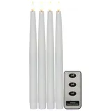 Star Trading LED-Wachskerzen Flamme lang, 4er Set