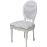 VCM Esszimmerstuhl Rokoko Amaretta Baumwolle Beige/Weiß 2er Set