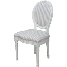 VCM Esszimmerstuhl Rokoko Amaretta Baumwolle Beige/Weiß 2er Set