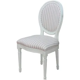 VCM Esszimmerstuhl Rokoko Amaretta Baumwolle Beige/Weiß 2er Set