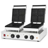 Vertes Waffeleisen 8 Waffeln gleichzeitig 160 Stück pro Stunde, regelbar 0-300°C, 3200 W, teflonbeschichtet, Belgisches Waffeleisen, Edelstahlgehäuse