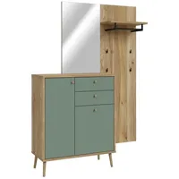 Forte Garderobenkombination 3-teilig WHENUA, 144 x 195 cm -