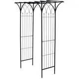 HAFIX Rosenbogen - Shanghai - für Garten. Rosenspalier pulverbeschichtetes Metall. Rank Hilfe für Kletterpflanzen Torbogen Rosenrankenhilfe Gartenbogen wetterfest & freistehend 233x110x56cm schwarz.