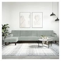 VidaXL Schlafsofa in L-Form Hellgrau 260x140x70 cm Samt