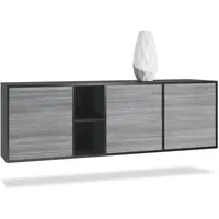 Vladon Sideboard, Anthrazit, 182x53x35 cm, Wohnzimmer, Kommoden & Sideboards,